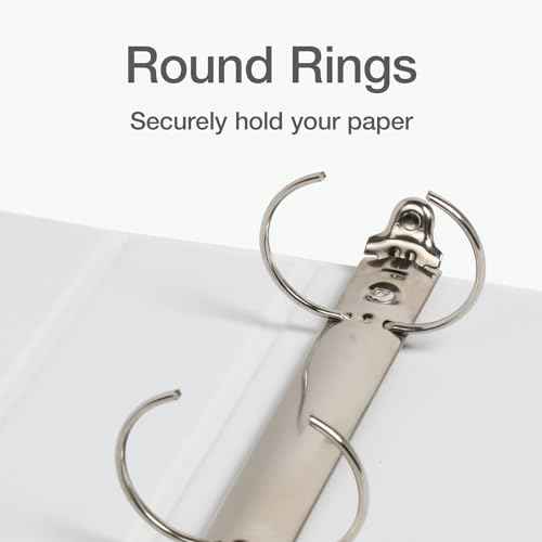 Oxford Ring Binders, 1.5" Round Ring Binders, View Binder, Covers on 3 Sides, XtraLife Hinge, Non-Stick, PVC-Free, White, 350 Sheet Capacity (1002547)