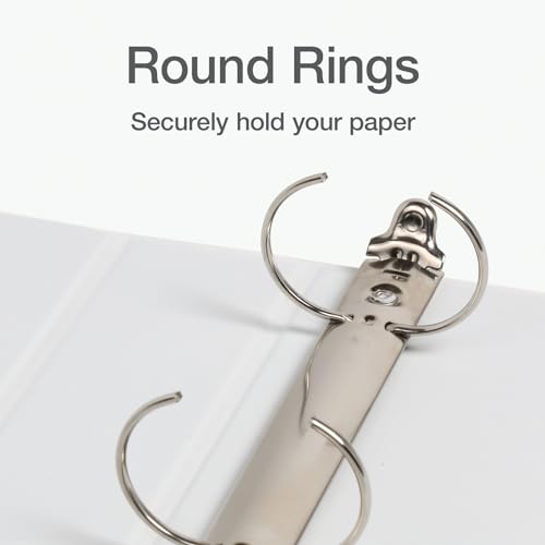 Oxford 1.5-Inch White Round Ring Binder, 350 Sheet Capacity, View Cover, XtraLife Hinge