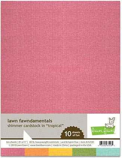 Lawn Fawn Shimmer Cardstock, Pastel, Tropical, Gemstone and Neutrals, 4 Packs, 10 Sheets Each, 40 Sheets, Bundle of 4 Packages (LF2180, LF2181, LF2182, LF2183)