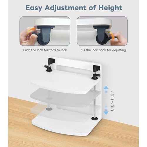 15.6 14 13.3 Inch Laptop Computer Monitor Stand Riser for Reduced Neck Strain, Adjustable Height Desk Shelf Organizer Monitor Riser Stand for PC Monitor Laptop - Withe - Wood Grain, MR01-L