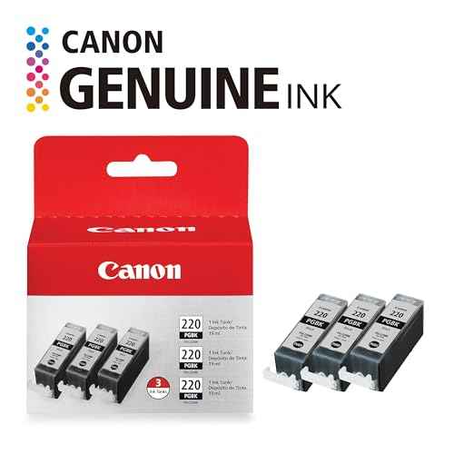 Canon PGI-220 Genuine Black Triple Pack, Compatible with MP980, MP560, MP620, MP640, MP990, MX860, MX870, iP4600, iP3600, and iP4700 Printers