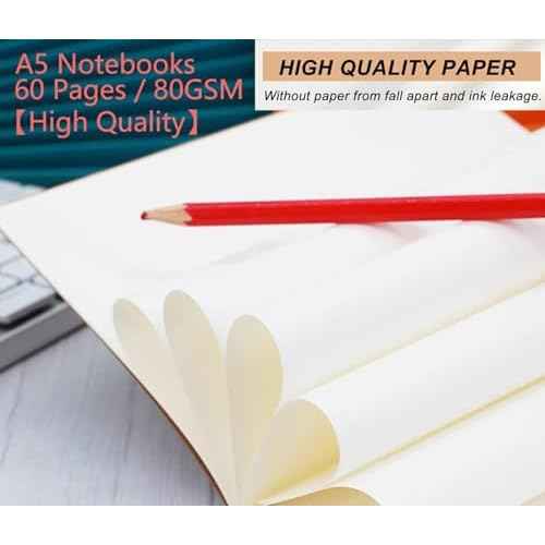 48 Pack A5 Kraft Notebook,Blank Pages - 60 Pages (30 Sheets),Sketch Book Bulk, 8.3¡±x 5.5¡± Small Kraft Notebook