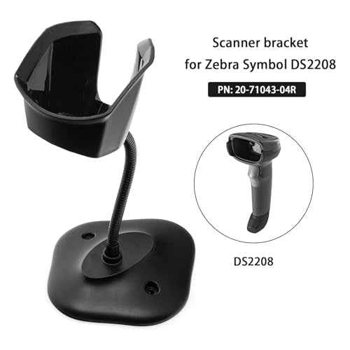 Universal Barcode Scanner Holder Compatible with Zebra Symbol DS4308, DS2208, DS2278, DS4608, DS8108 - PN: 20-71043-04R, Versatile Scanner Stand for Multiple Models