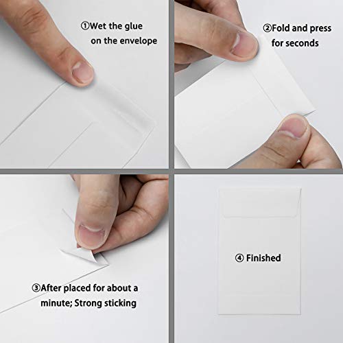 White Small Coin Envelopes 2.25x3.5 Inch - Self-Adhesive Kraft Paper Pack of 100