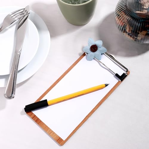 Epakh 40 Pcs Mini Clipboard Small Clipboards Wooden Half Page Clipboard Wood Check Presenters Kids Clipboards for Restaurant School Waitress Guest Server Books Menu Holder, 8 x 4 Inch