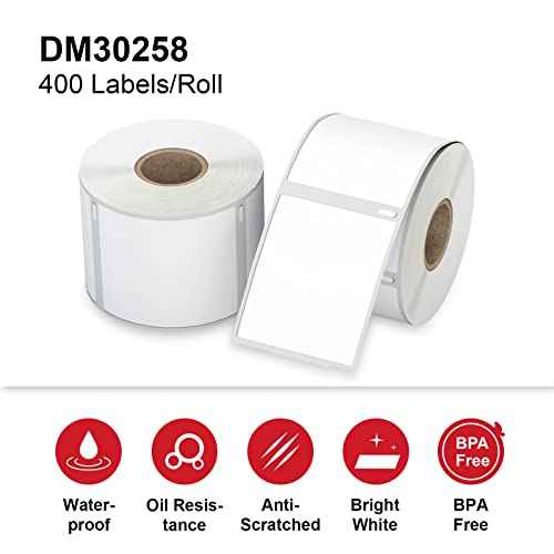 6400 Pcs 2-1/8" x 2-3/4" Labels Replacement Work with Dymo 30258 Shipping Labels (NOT FIT Dymo 550 & 5XL), Misofuki 16 Rolls Waterproof Direct Thermal Labels Used with Labelwriter 450, 450 Turbo, 4XL