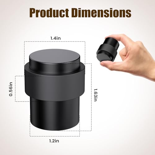 10 Pack Black Door Stoppers for Floor Mounting£¬ Door Stopper Heavy Duty£¬304 Stainless Steel Cylindrical Made with Rubber Bumper£¬Floor Mount Door Holder Keep Door Open