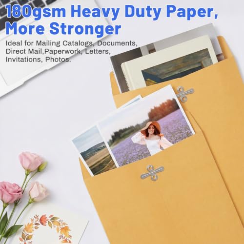 300 Pack 6x9 Brown Kraft Manilla Envelopes with Metal Clasps for Mailing & Storage