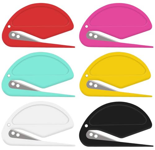 ZONICE 6 Pack Letter Openers with Concealed Blades & Ergonomic Grip - Color Style A