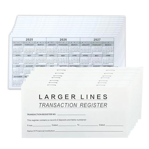 Dayvorax 12 Pack Checkbook Registers 6" x 3" Blank Ledger with 14-Row Pages (Variation 12)