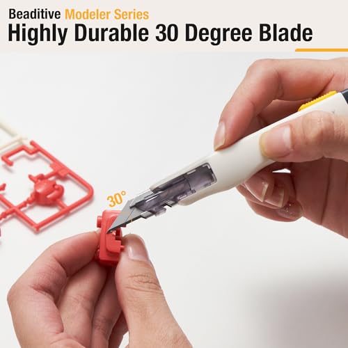 Beaditive Precision Craft Knife Set with 10 Blades - 30 Degree Utility Knife for Art & Model Making