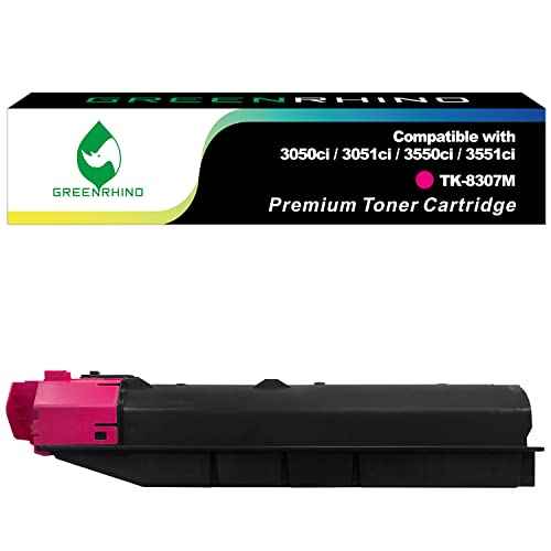 GREENRHINO Compatible Toner Cartridge Replacement for Kyocera TK-8307M (1T02LKBUS0) TASKalfa 3050ci 3051ci 3550ci 3551ci (Magenta, 1-Pack)