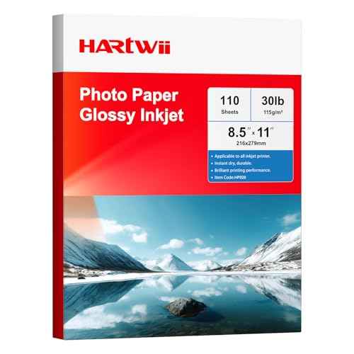 Glossy Thin Inkjet Paper 8.5x11 Inches, 110 Sheets brochure paper, 115gsm Photo Paper for Inkjet Printer with Dye Ink for Custom Chip Bag Party Favors