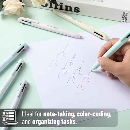 Mr. Pen- Ballpoint Multicolor Pen in One, 4-in-1, 6 Pack, Colorful Ink, Retractable Multi Color Pens All in One