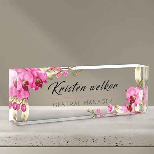 Gowelly Desk Name Plate Personalized, Custom Name Plate for Desk, Personalized Christmas Gifts for Coworkers Desk Decor, Appreciation Office Gifts for Employees, Teacher, Nurse, Social Worker
