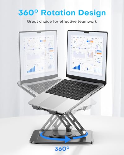 LOXP Adjustable Laptop Stand - Classic Black, 360° Rotating, Foldable & Portable