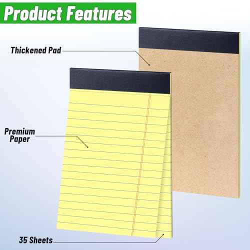 48 Pack Legal Pads Bulk,5 x 8 Inch White Notepad, Note Pads College Ruled Perforated Memo Pad for Work Study Daily Note Taking List, Lined Writing Pads Memo Refills Notepads for Office Home School