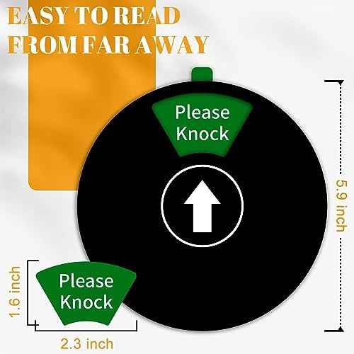Office Door Sign- Do Not Disturb/Out of Office/Please Knock/In a Meeting/Working Remotely/Back Soon, Rotating Privacy Door Sign Conference, 6 Inch, Black