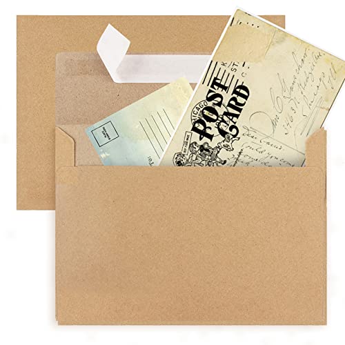 A7 Kraft Envelopes 50 Pack - 5x7 Invitation, Wedding, Baby Shower, Gift Card
