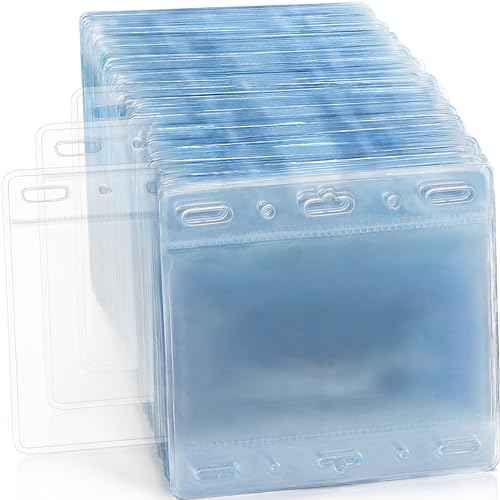EcoEarth Horizontal Card Protector with Soft Edge (Large 4x3, 250 Pack) Clear Plastic Pouch for ID Name Badge Holders, Conference Nametag Sleeves, No Zipper for Quick and Easy Loading of Card Inserts