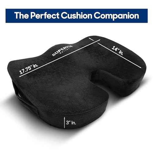 Cooling Gel Seat Cushion ? Ergonomic Coccyx/Tailbone Support for Sciatica & Back Pain ? Memory Foam Office Chair, Car & Gaming Seat Pad
