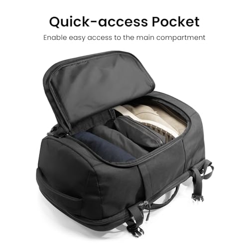 Tomtoc Travel Backpack 40L Black TSA Carry-On Flight Approved, Eco-Friendly
