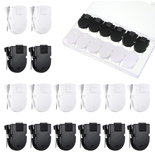 DOPENSPI 16 Pcs Cubicle Clips for Fabric Walls - Black & White Office Hooks