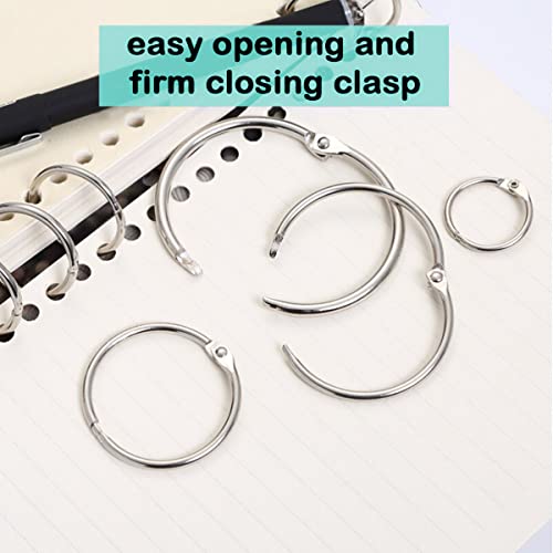 EXTRIC 1.5 Inch Binder Rings - 100 pcs Silver, Nickel-Plated, 175-Sheet Capacity