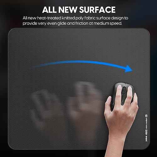PulsarGamingGears - eS2 Esports Professional Level Gaming Mouse Pad/Mat 4mm Thickness Anti-Slip Base Anti-Fray Precision Stitching 19.3in x 16.5in (XL, Black)