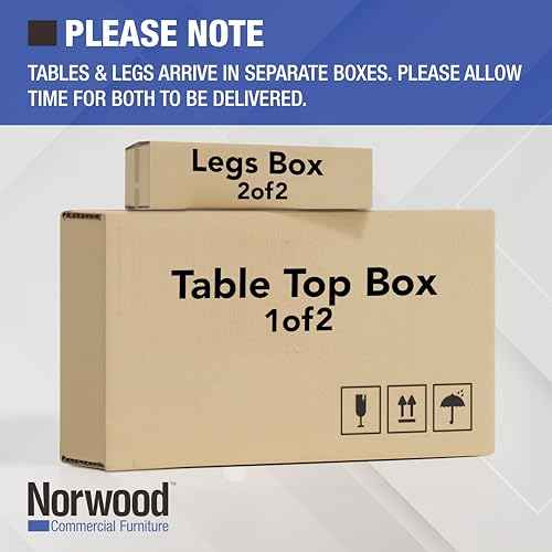 Norwood Commercial Furniture Adjustable Height Classroom Activity Table for Kids & Adults, Square Activity Table for School and Home, Grey/Blue, 30" x 72"