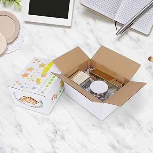 40 Pack Small Shipping Boxes 8x6x4 Inches, White Corrugated Cardboard Mailing Box for Shipping, Packing, Business