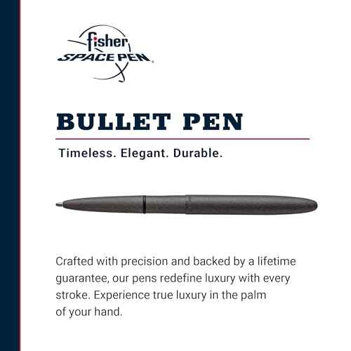 Fisher Space Pen Bullet Pen, Ballpoint, Tungsten, Cerakote Finish, Black Ink, Made in the USA