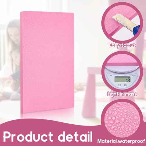 Frienda 12 Pcs Foam Board Bulk 12" x 7.5" x 1/2" Xps Foam Sheet Panel for DIY Crafts Sculpture Modeling Floral Arrangements School Home Office Art(Pink)