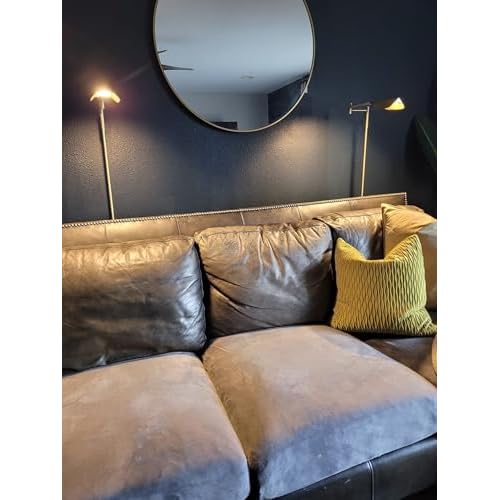 Brightech Leaf Pharmacy LED Reading Lamp, Dimmable Floor Lamp with Easy Rotation over Chair or Desk for Living Rooms & Offices, Adjustable Standing Tall Lamp, For Sewing & Crafts, Antique Brass (Gold)
