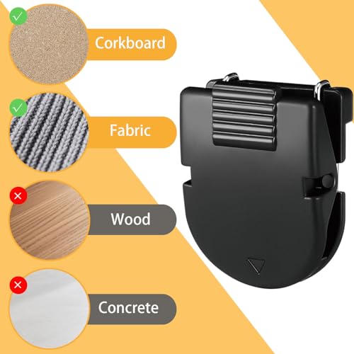 15 Pack Cubicle Clips for Fabric Walls Office Notes & Photos Black Plastic