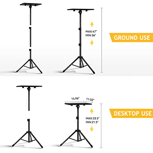 Facilife Adjustable Projector Tripod Stand 22-47 Inches Black for Indoor & Outdoor Movies