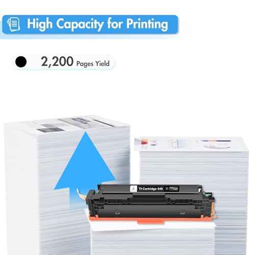 TRUE IMAGE 046 Black Toner Cartridge Compatible Replacement for Canon 046 046H Work for Canon Color ImageClass MF731Cdw MF733Cdw MF735Cdw LBP654Cdw Printer Ink 2-Pack