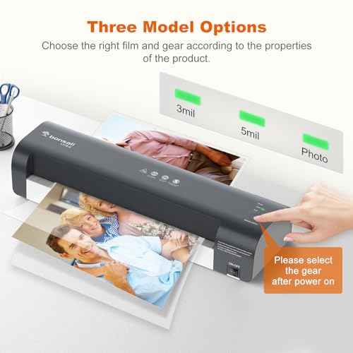 Bonsaii Laminator, 13 Inch 7-in-1 Thermal Laminator Machine with Never Jam Technology, with 40 Laminting Sheets for Home, Office, and Classroom Organization Supplies