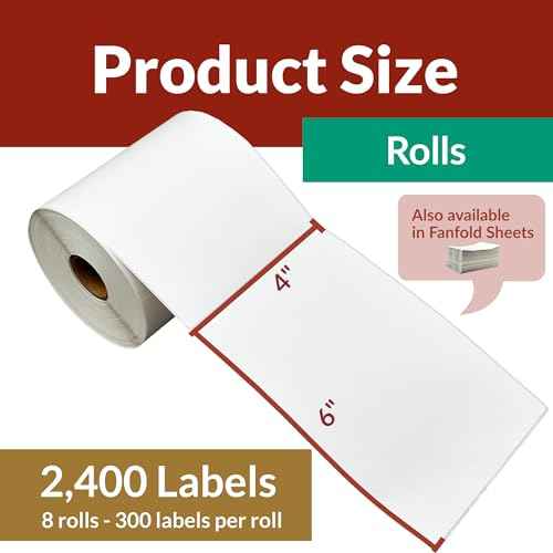 Reli. Thermal Shipping Labels (2400 Sheets) 4x6 Label Rolls | Direct Heat Printer Paper | Shipping Stickers Compatible w/Rollo Thermal Printer (8 Rolls, 4"x6", White)