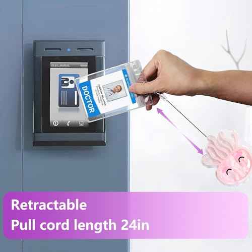 Pink Jellyfish Badge Reel Retractable for Nurse, Doctor, Medical Worker & Nursing Student | Cute Pediatric Nurse ID Name Badge Holder with Alligator Clip & 24¡± Durable Nylon Retractable Cord | Acrylic