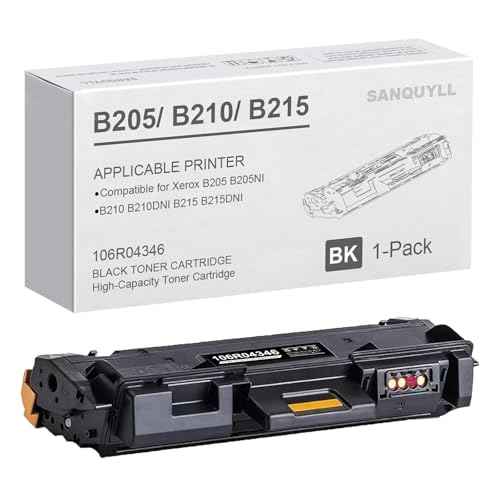 B205 B210 B215 Toner Cartridge Compatible for Xerox B205 B210 B215 B205NI B205MFP B210DNI B215DNI B215MFP Printer for 106R04346 106R04347 Toner Cartridge High Yield 1,500 Pages 1-Pack