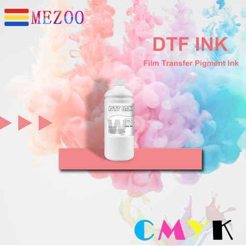 MEZOO DTF White Ink 1000ml Premium DTF Ink for Film Heat Transfer Printing Compatible for DTF Printers with Printhead L1800 L805 XP15000 R1390 4720 I3200 XP600 DX7 DX5 5113