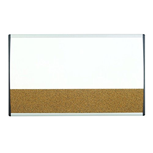 Quartet 30x18 Whiteboard Cork Combo Board for Cubicles, Aluminum Frame