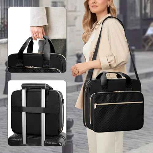 3 Ring Zipper Binder 2 Inch, Accordion File Organizer with Shoulder Strap, Zip Up Binder with 500-Sheet Capacity, Black