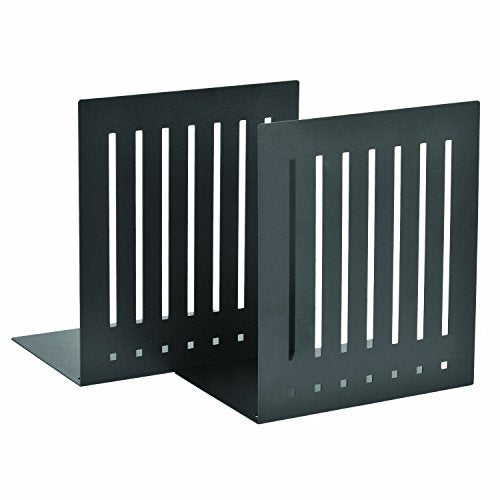 MMF Industries Steelmaster Black 10-Inch Heavy Duty Bookends - Scratch-Resistant, Non-Slip Office Organizer
