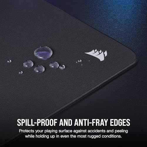 Corsair MM500 v2 Hybrid Cloth Gaming Large Mouse Pad ? 45cm x 40cm ? Spill-Proof Coating ? Anti-Fray Stitched Edges ? Non-Slip Rubber Base ? Black