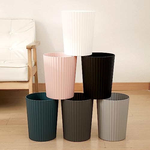 JiatuA 1.8 Gallon Pink Small Round Trash Can for Bathroom Kitchen Bedroom Office