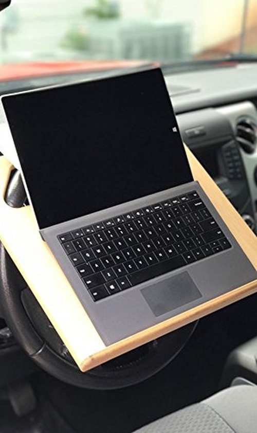 Wheeldesk Notebook Size (15 1/4" x 13 3/4") Motor Vehicle Desk - SUV & Car Writing Surface, Steering Wheel Laptop Computer Station - Tablet Table - Minivan Desk, Automobile Lunch Tray
