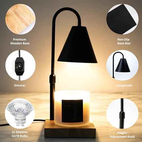 Candle warmer lamp with dimmer, dimmable, adjustable height, wax warmer, new home, decor, house warming