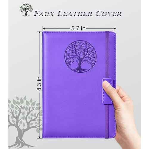 Lined Journal Notebook for Women Men,256 Pages A5 Hardcover Leather Journals for Writing,Travel,Business,Work & School,College Ruled Notebooks for Note Taking,Diary Notepad 5.7"¡¿8.3" purple